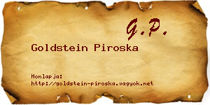 Goldstein Piroska névjegykártya