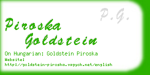 piroska goldstein business card